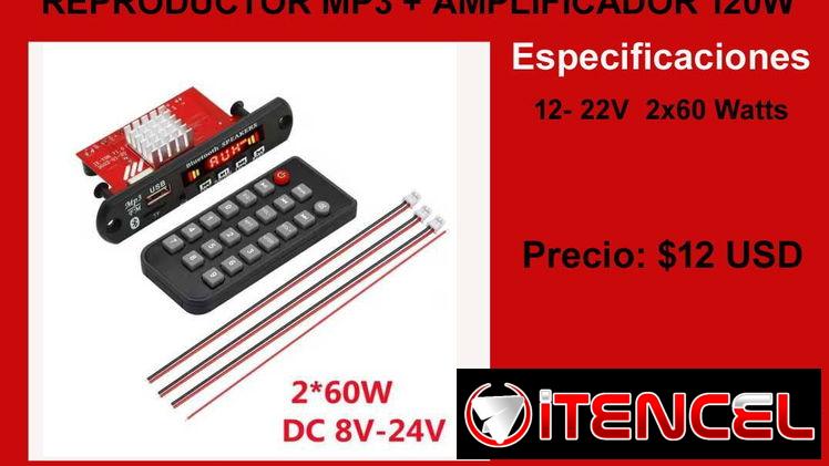 Equipo música reproductora MP3 con amplificador tipo de de 2x60W