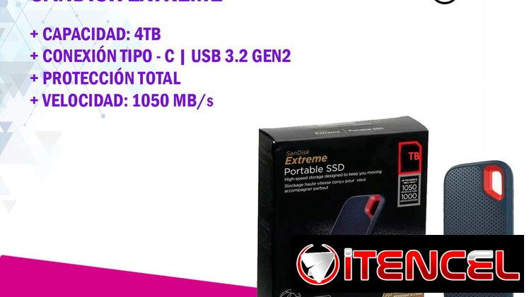 SanDisk Extreme Portable SSD – 4TB – Nuevo | 360USD