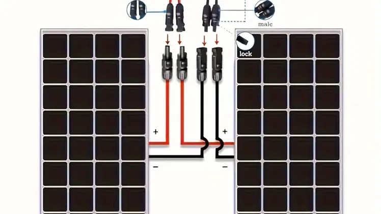 Pareja de Cables mc4 en Y para conectar paneles en paralelo