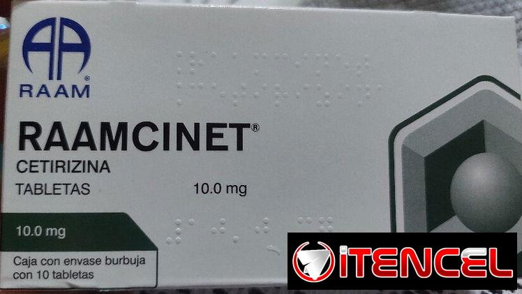 Cetirizina, caja con 10 tabletas