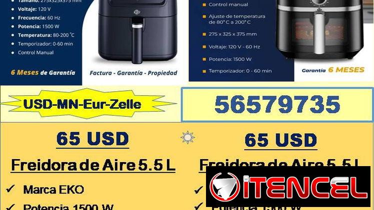 FREIDORAS DE AIRE  5.5 litros    Tlf 56579735/(USD-MN-Eur-Zelle)/Garantía 6m/Recogida en Marianao/Tpte (Costo Adicional)