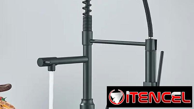 Llave mezcladora de fregadero negra