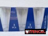 Set de vasos de vidrio (3 piezas) 🥤✨Excelente regalo: medianos y altos. Algo fino. WhatsApp 56249037