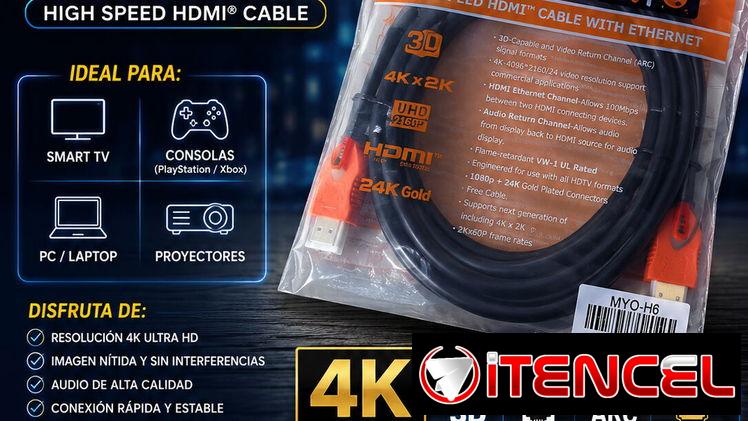 Vendo Cable HDMI MYQ 4K, 1m – ¡Alta Calidad! | 8USD