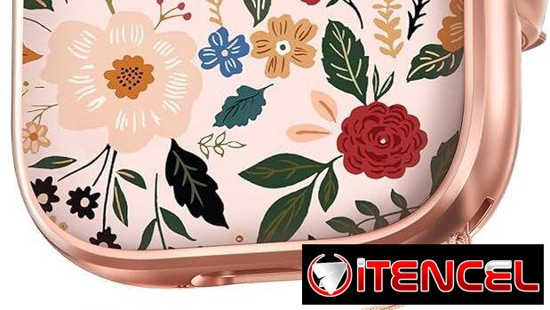 Funda floral para AirPods Pro 3 (2025) con soporte, llavero y kit de limpieza Peonia Blanca | videojuegoshabana.com