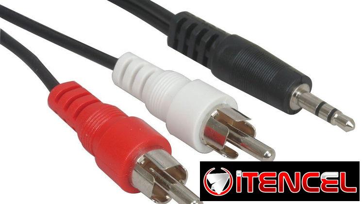 CABLE DE 2 PLUGS RCA A PLUG 3,5MM ESTEREO
