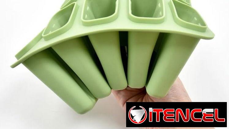 🍦 Molde para Paletitas de Helado 🧊 Forma de Picolé en Silicona ❤️ 10 Cavidades con Tapa  🎉 Ideal para Postres Caseros