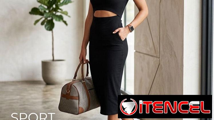 Vestido ideal verano negro con abertura L