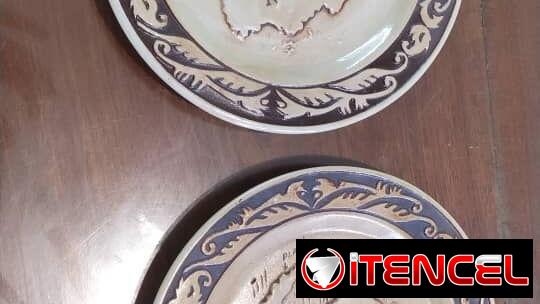 2 PLATOS DE LA CERAMICA DE LA ISLA DE LA JUVENTUD. UNO EN 300 CUP Y LA PAREJA EN 550 CUP.