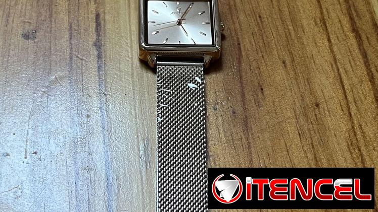 Reloj dorado, oro rosa, con Correa de Malla de Acero Inoxidable,  Chic y Minimalista