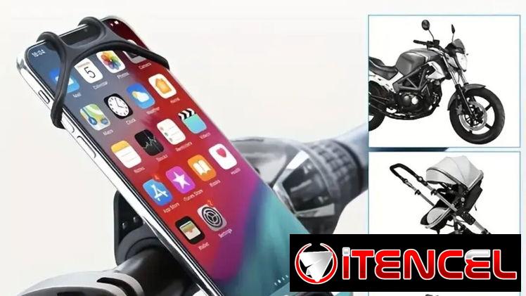 Soporte de teléfono . Casco, capa, bomba de aire. Accesorios de moto