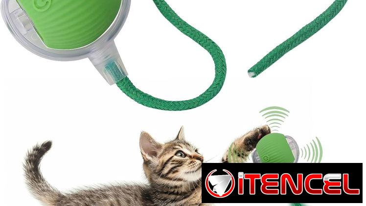 🐾 Bola Inteligente para Mascotas 🐶🐱 | Juguete Automático con Luz LED 💡 y Cola Divertida 🎾 | Gatos y Perros