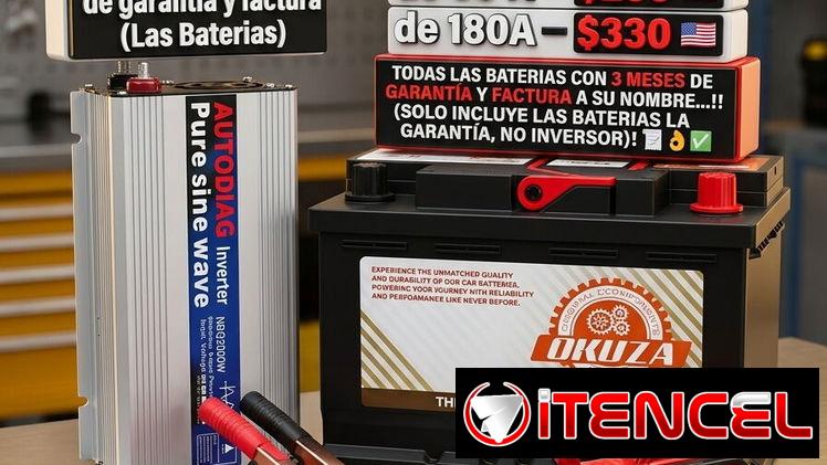 ⚡COMBOS DE INVERSORES 12 VOL DISPONIBLES⚡🔵INVERSOR DE 2000 W CON: BATERIA OKUSA JAPONESAS NUEVAS CON GARANTÍA💯‼️