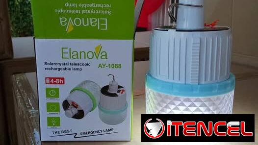 🎰🔋Bombillo recargable y solar Elanova modelo AY-1088 – 💲2500 CUP🏯