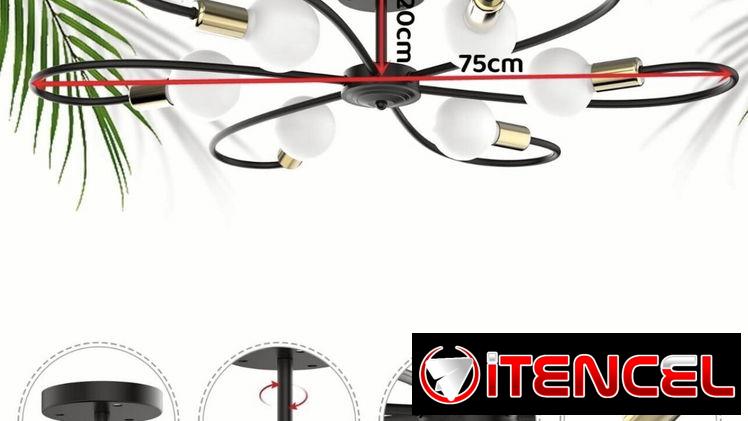 A-12 Lámpara De Techo Moderna vintage sputnik De 6 Luces 54321470 + modelos …