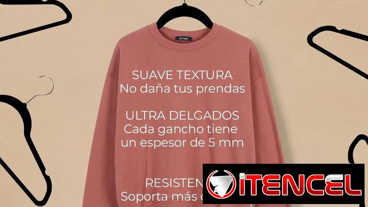 Ganchos  Ligero Resistentes Perchas De Terciopelo Antideslizantes Color Negro set 10 ganchos