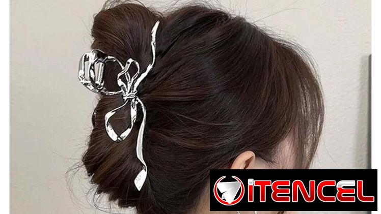 Pellizcos de diversos modelos de  Metal color plateado con perla blanca 12. 5 cm Grande