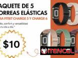 Paquete de 5 correas elásticas de nylon para Fitbit Charge 5 y Charge 6 | videojuegoshabana.com