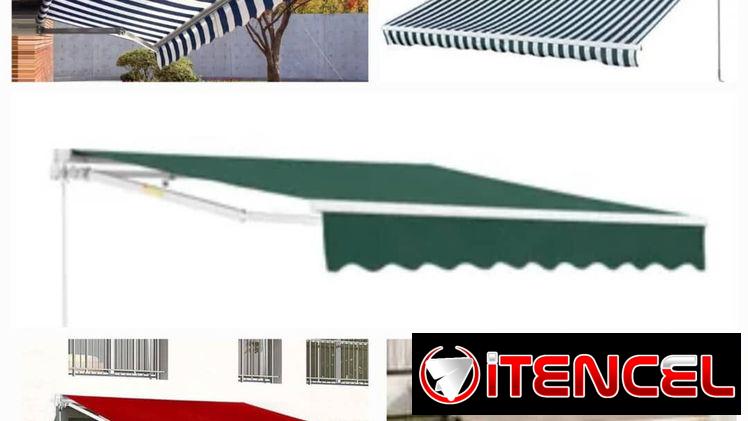 Toldos plegables para el sol  Rojo 2m x 1.50m  Beige 2m x 1.50m Verde 2m 1.50m  Verde 3m x1.50m  Verde y blanco 3m x 1.5