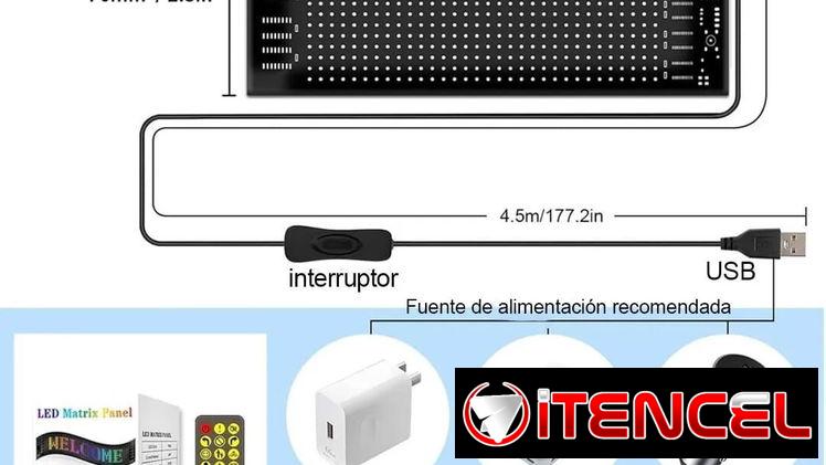 Panel de Matriz LED. Ojos diablo 16×32, 70x173mm.