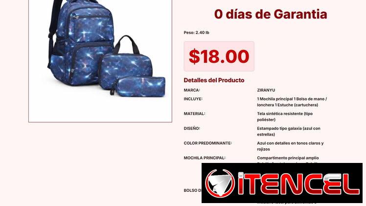 Mochila Ziranyu azul y versátil disponible ya para ti hoy mismo pro VPT#-0156