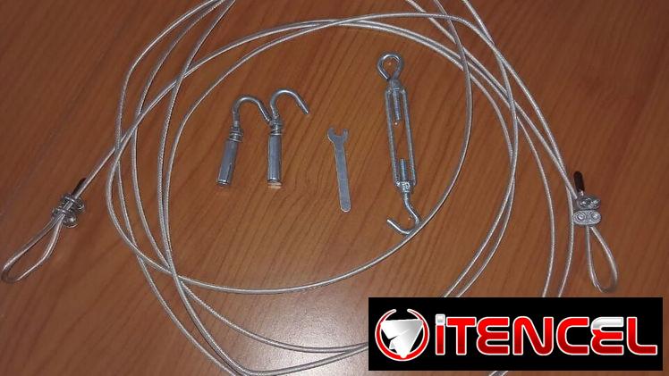 Cable de Acero Galvanizado con Tensor Regulable de Alta Firmeza Calidad Real VPT#-0432