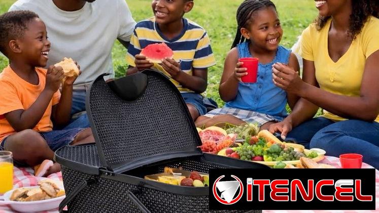Cesta para picnic. Canasta paseo almuerzo.