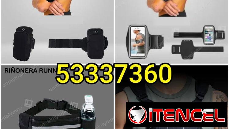 Brazalete para móvil, riñonera y pechera running.