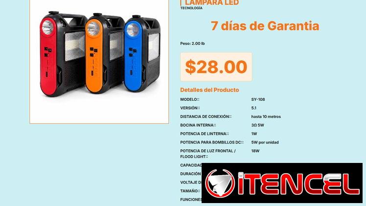 Radio Linterna Solar SY-108 con Indicador de Carga de Batería de Fábrica VPT#-0461