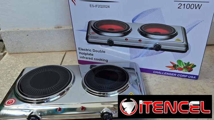 Cocina eléctrica infrarroja Challenger de 2100W de 2 hornillas 🏠