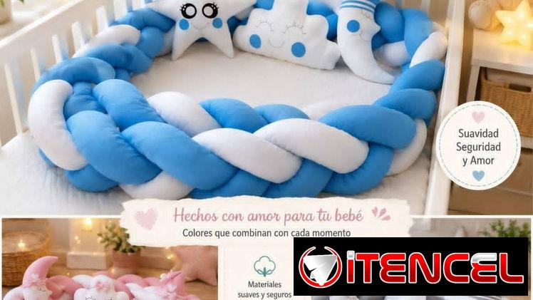 Protector de cuna trenzado nuevo