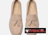 Mocasines de mujer color beige