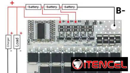 BMS 12V 100A para baterías de litio