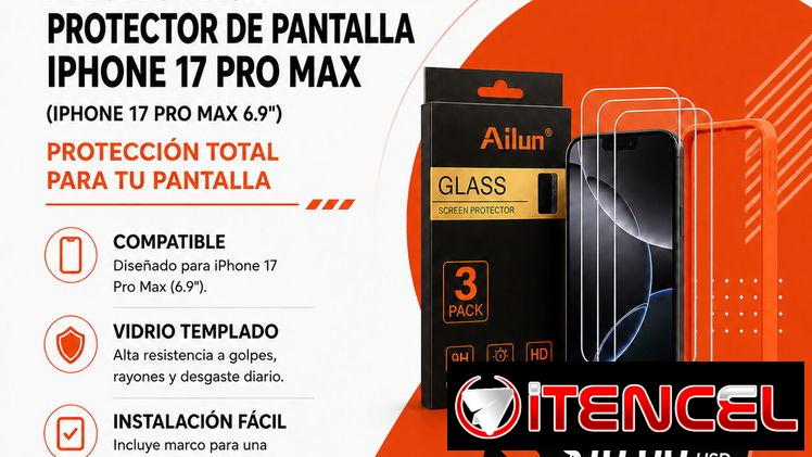 Ailun 3 Pack Protector de Pantalla para iPhone 17 Pro Max 6.9” | Vidrio Templado en La Habana