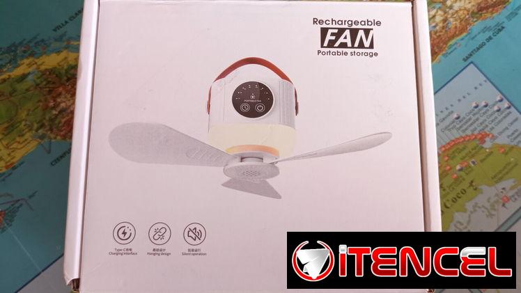 VENTILADOR DE TECHO RECARGABLE PORTÁTIL