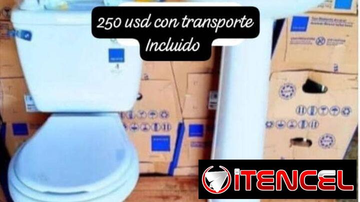 Juego de baño con sus herrajes completos , con el transporte incluido hasta la puerta de su casa, entre otros.