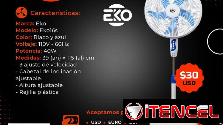 💲30💲VENTILADOR DE PEDESTAL EKO 16″.FACTURA Y GARANTÍA DE 6 MESES. TLF 54833699