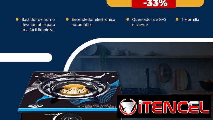🔖 COCINA DE GAS De Vitrocerámica Marca EKO Un Quemador*, $20 usd❗