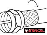 4 Conectores macho tipo “F” de enroscar. Para cable coaxial. Bolsa con 4 piezas