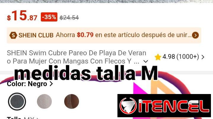 Pareo de playa negro nuevo en su nylon