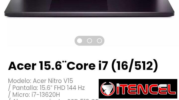 Acer 15.6¨Core i7 (16/512) Modelo: Acer Nitro V15