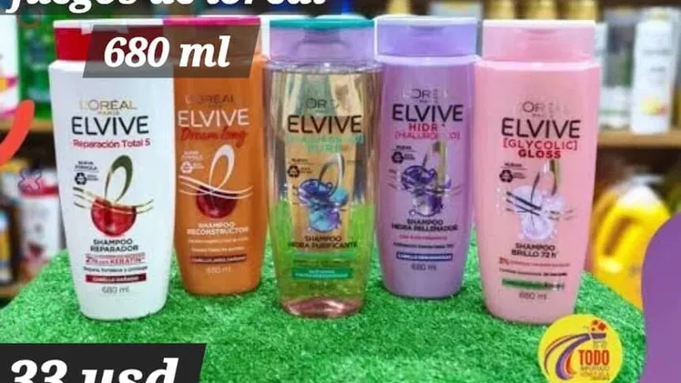 Champú y acondicionador Loréal y Tresemé marcas de alta gama