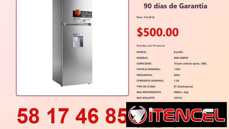 REFRIGERADOR ENERLIFE 10 PIES CON DISPENSADOR DE AGUA
