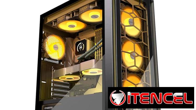 Chasis Gaming MUSETEX G07 Incluye 6 fanes ARGB  Soporte para Líquida de 240 y 280mm 💵155 USD