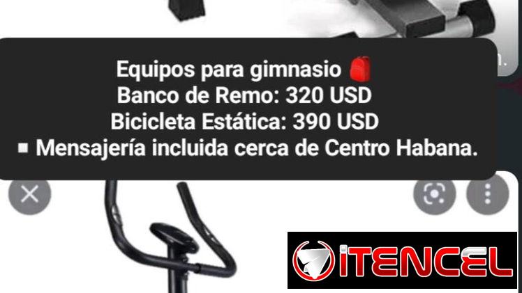 Bicicleta estática y banco de remo