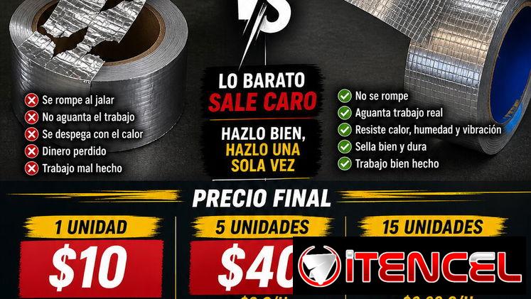 Cinta de aluminio para tuberias, cinta americana de aluminio