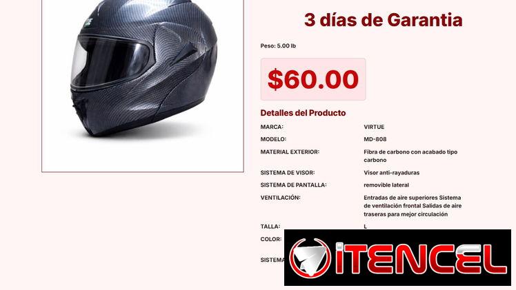 Casco integral con soporte de ventilación frontal y trasera pro VPT#-0080