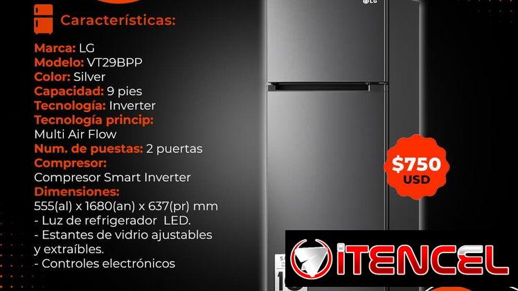 💲750💲REFRI LG INVERTER 9 PIES. MENSAJERÍA CON FACTURA Y GARANTÍA 6 MESES. TLF 54833699