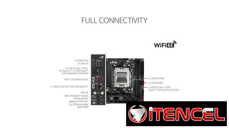 Motherboard Mini-ITX, ASUS ROG Strix B650E-I Gaming WiFi, Socket AM5, DDR5-8000
