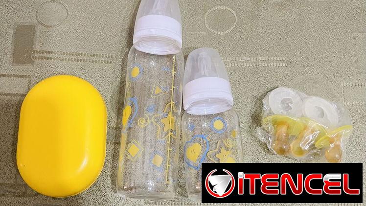Biberones engomados 4 y 8 onz y tetes de miel